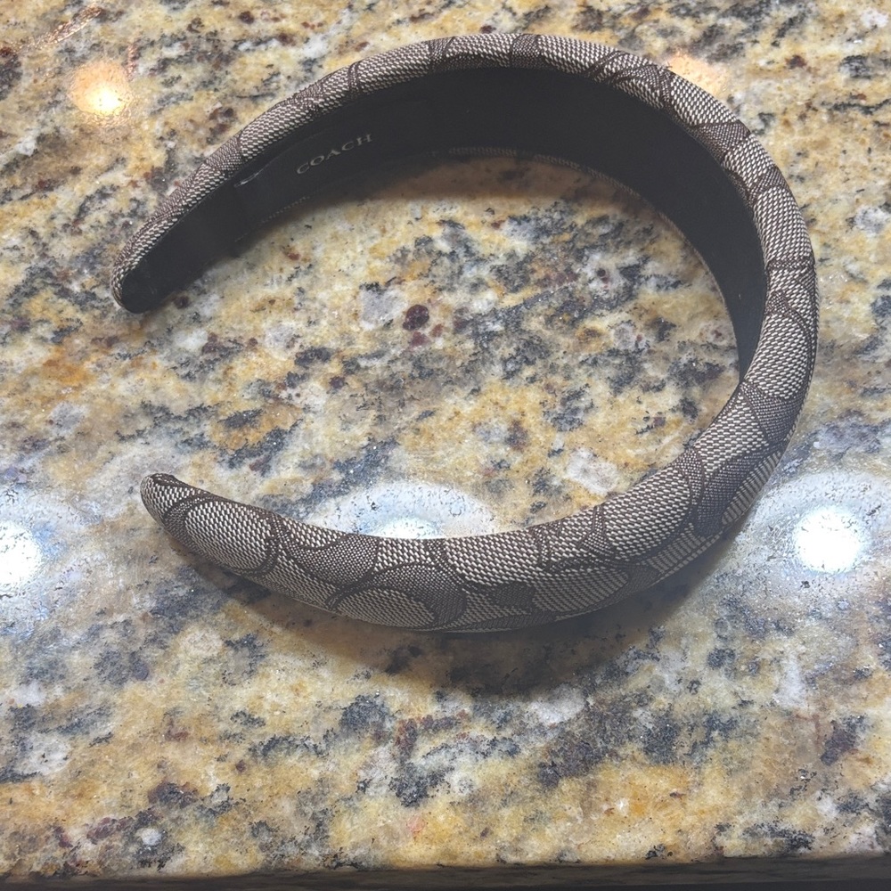 Coach Brown Logo Jacquard Padded Headband